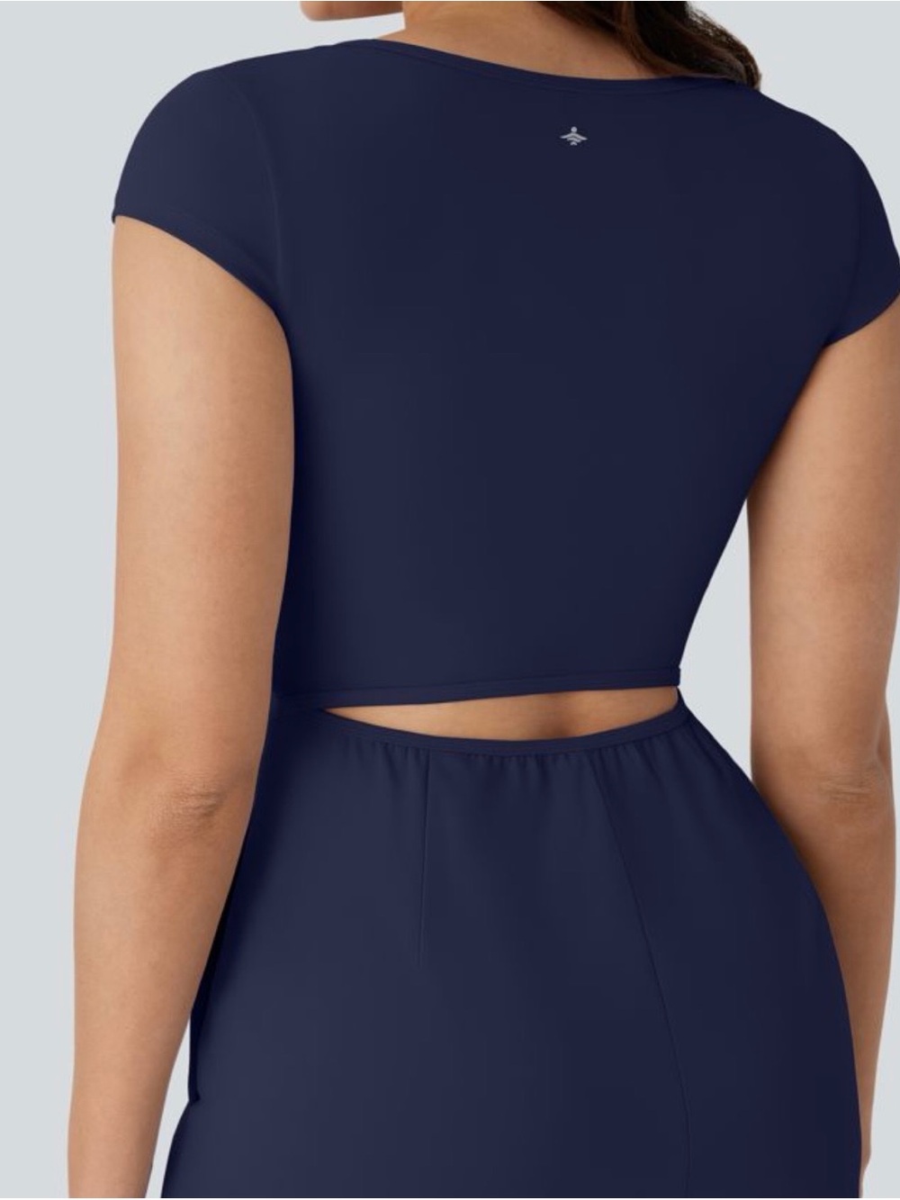 HALARA Navy Short-Sleeve Sweetheart Romper - Picture 2 of 11